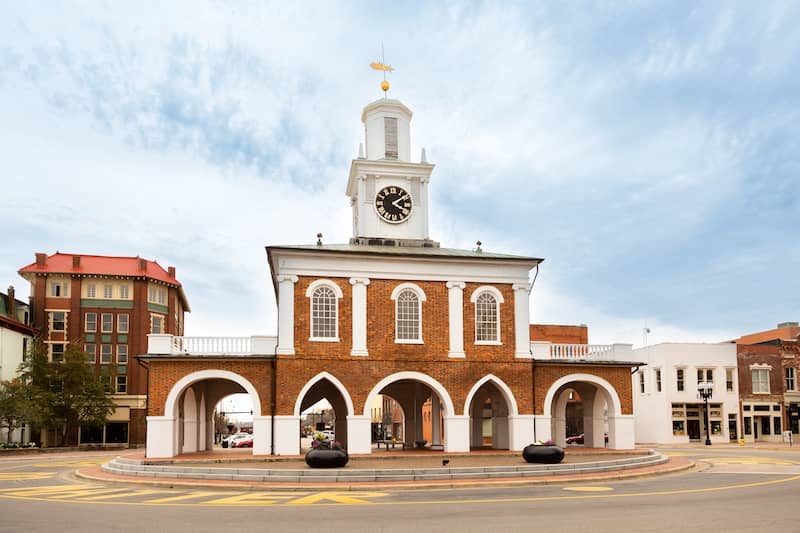A view of Market Square in Fayetteville, North Carolina.