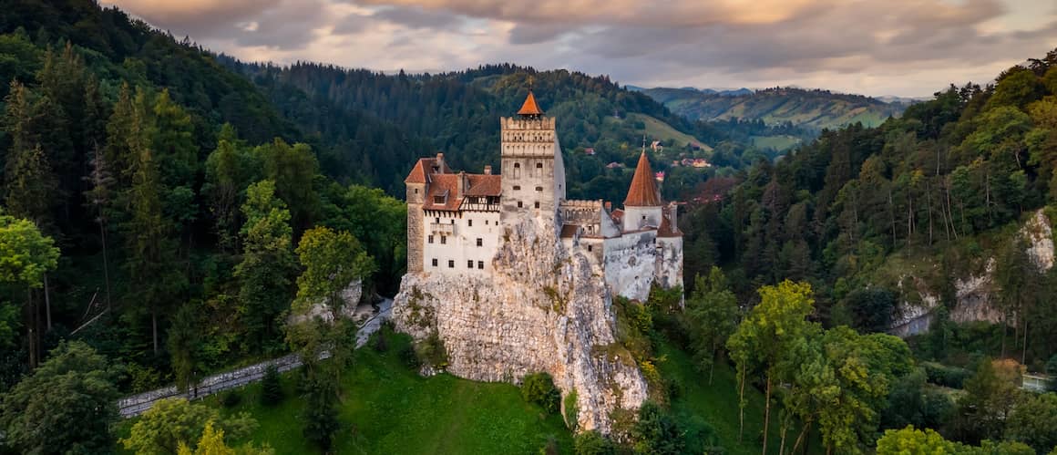 Bran Castle in Romania famous for  the myth of Dracula.