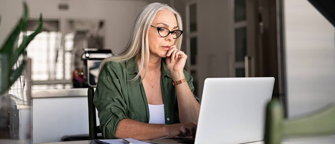 mature woman on computer