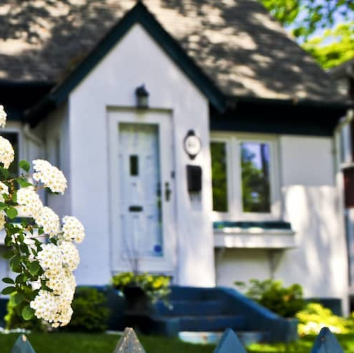 A bungalow-style house.