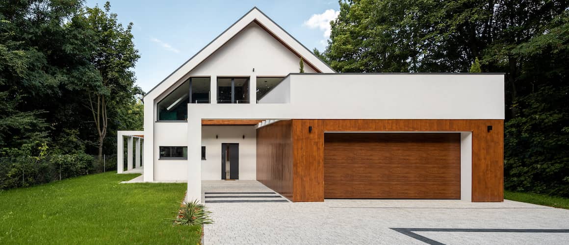 A stock photo featuring a speculative or model house, possibly showcasing architectural design or real estate.