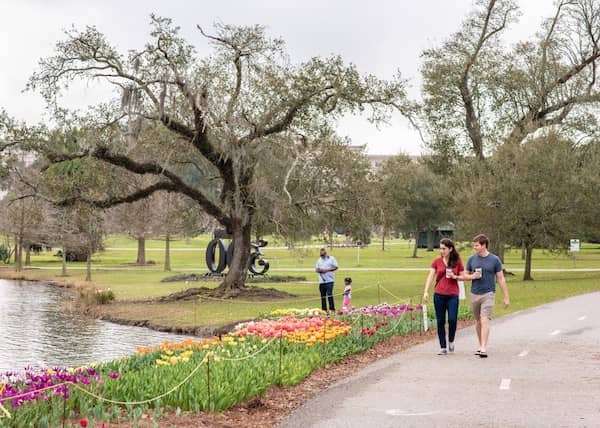 People walking and enjoying the day at the City Park