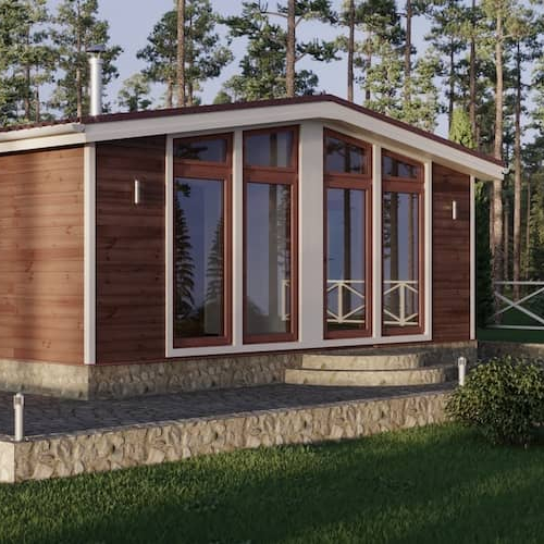 A high-end modular home, showcasing modern and customizable residential construction.
