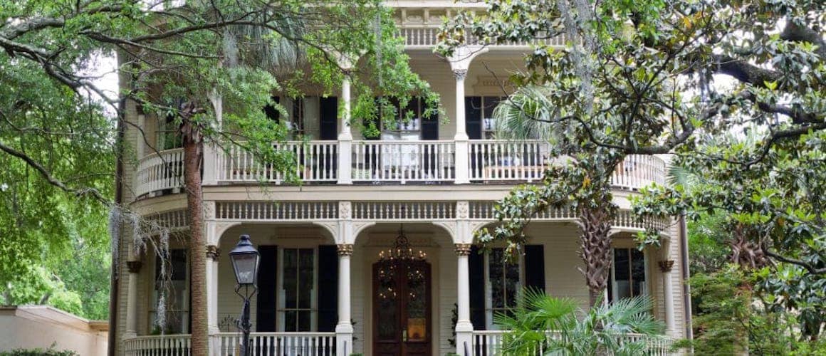 A classic prewar home in historic Savannah, Georgia.