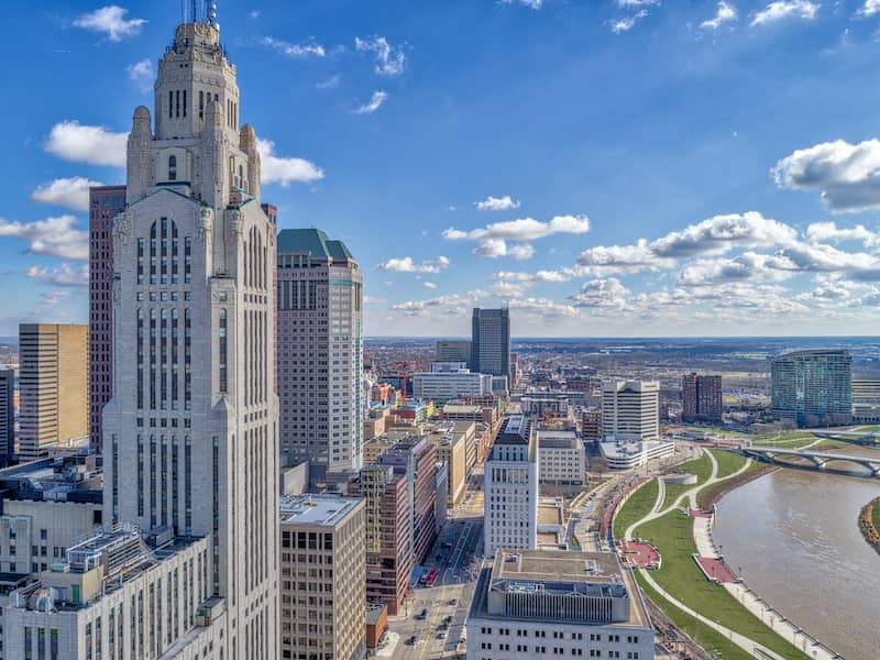 RHB Assets From IGX: LeVeque Tower and downtown Columbus, Ohio alongside