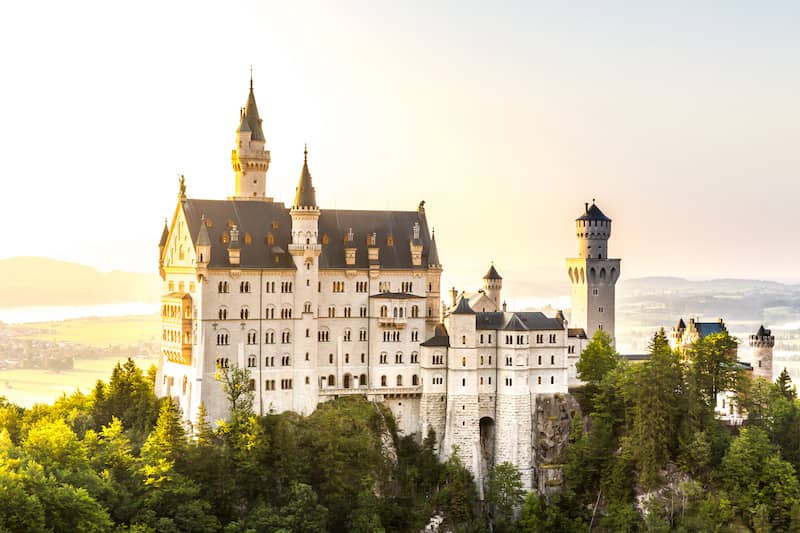 Neuschwanstein castle at dawn.