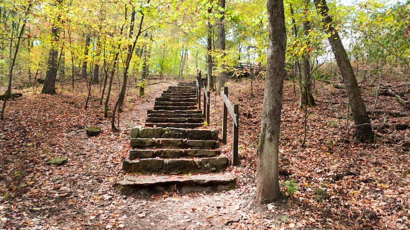 Stone stairway in Devil's Den park