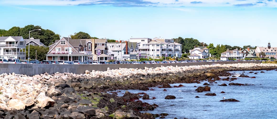 RHB Assets From IGX: Scenic view of Narragansett, Rhode Island coastline.