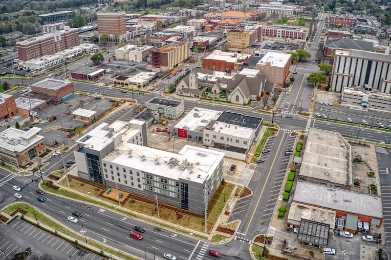 Aerial view of Tuscaloosa, Alabama.