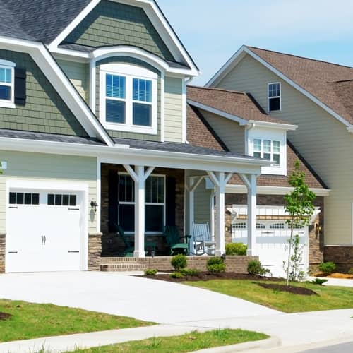 Residential neighborhood on a sunny day.