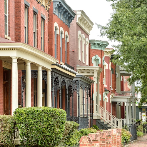 Row of homes in on Virginia Street.