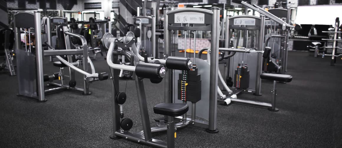 Modern gym equipment in a public gym.