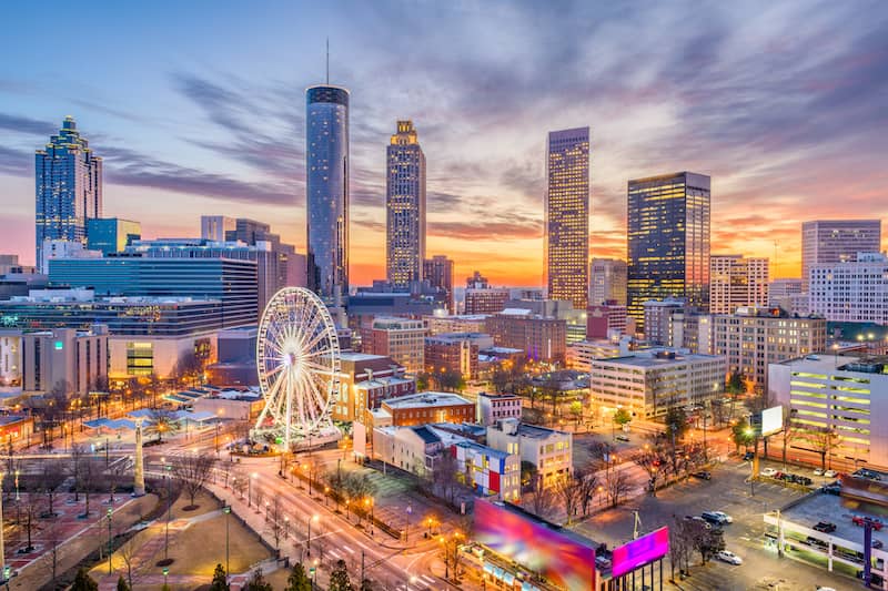 RHB Assets From IGX: A street view of tall buildings in Atlanta, Georgia.