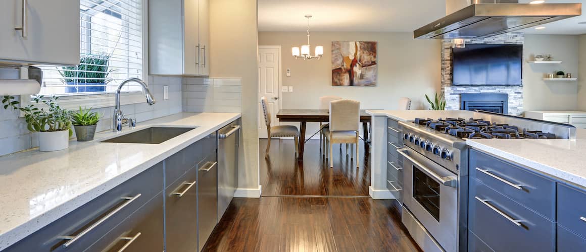 A kitchen with updated appliances, showcasing modern amenities in a household setting.