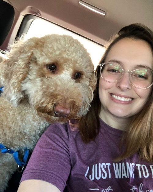 Cherishing moments with Melody and her dog