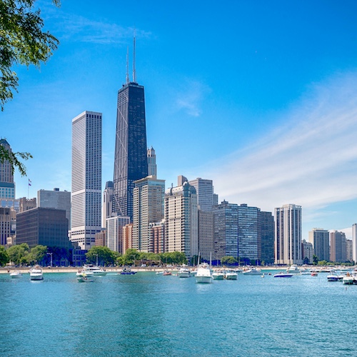 Chicago skyline.