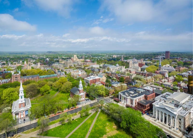 Aerial view of historic New Haven.