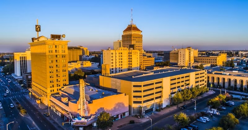 Sky view of Fresno California