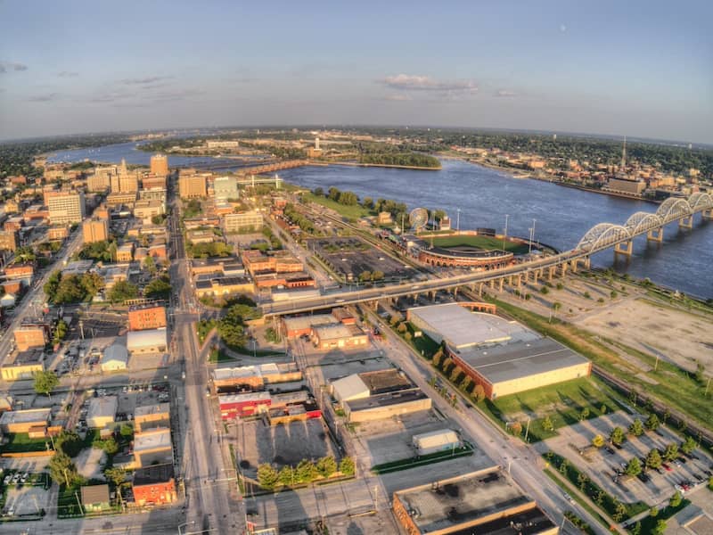 Aerial of Davenport Iowa