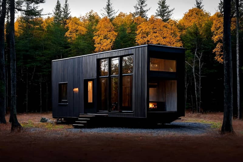 RHB Assets From IGX: Small black cottage house in nature