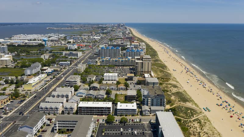 Aerial view of Ocean City.