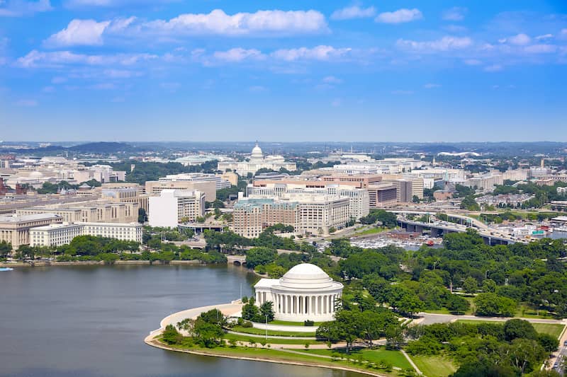 RHB Assets From IGX: A beautiful view of Washington D.C., showcasing its iconic monuments and lush greenery.