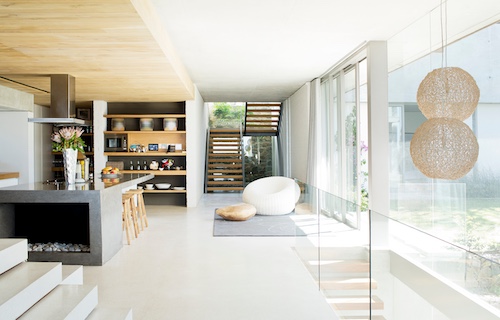 Interior of modern open floor plan home.