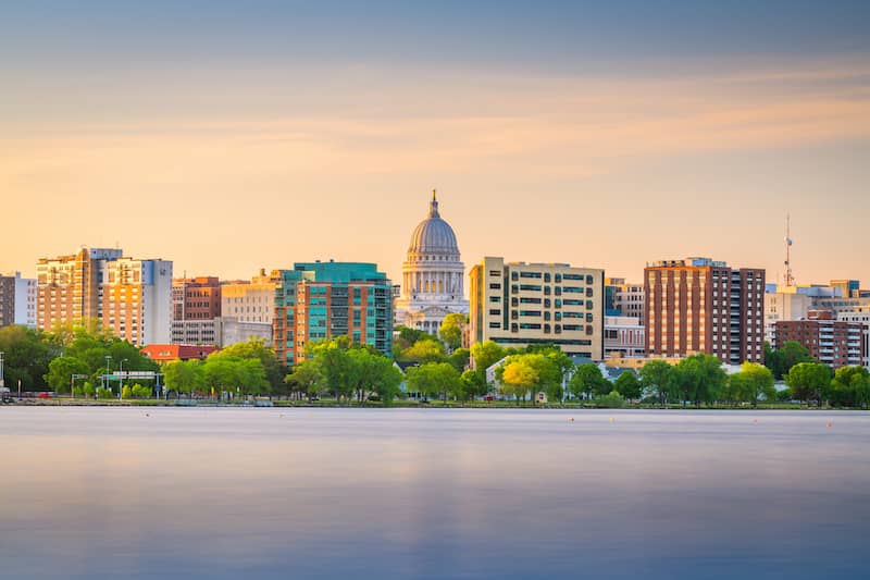 RHB Assets From IGX: Beautiful skyline view of Madison, Wisconsin.