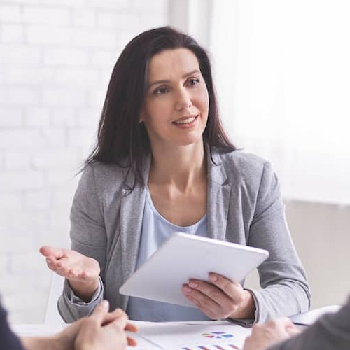 A financial meeting or discussion, potentially related to mortgage planning or financial decisions.