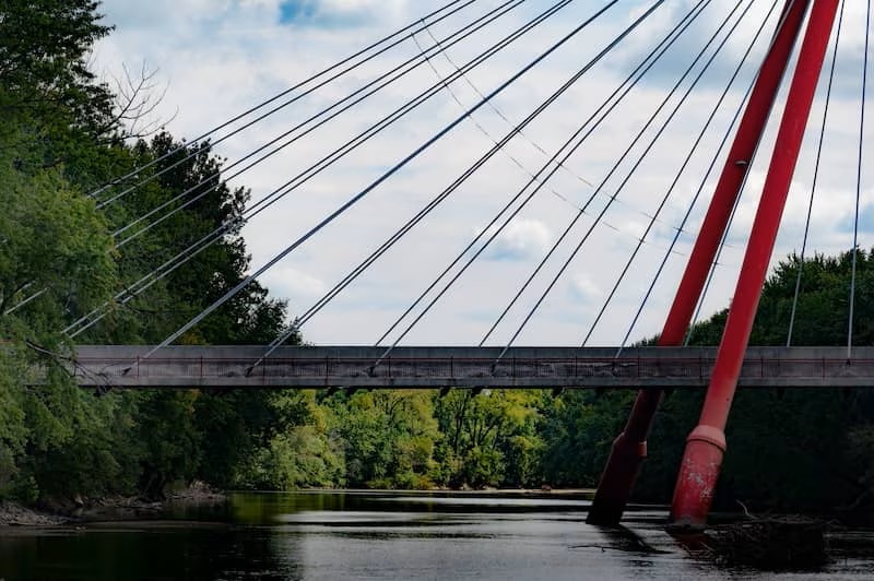 Bridge Structure suspension and railroad Columbus Indiana