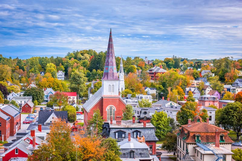 RHB Assets From IGX: Montpelier, Vermont skyline with historic buildings and lush greenery