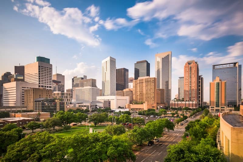City skyline of Houston, Texas.
