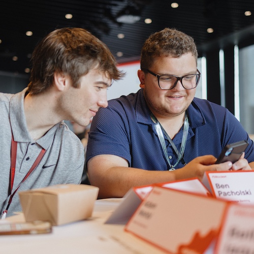 Team members at an influencers event.