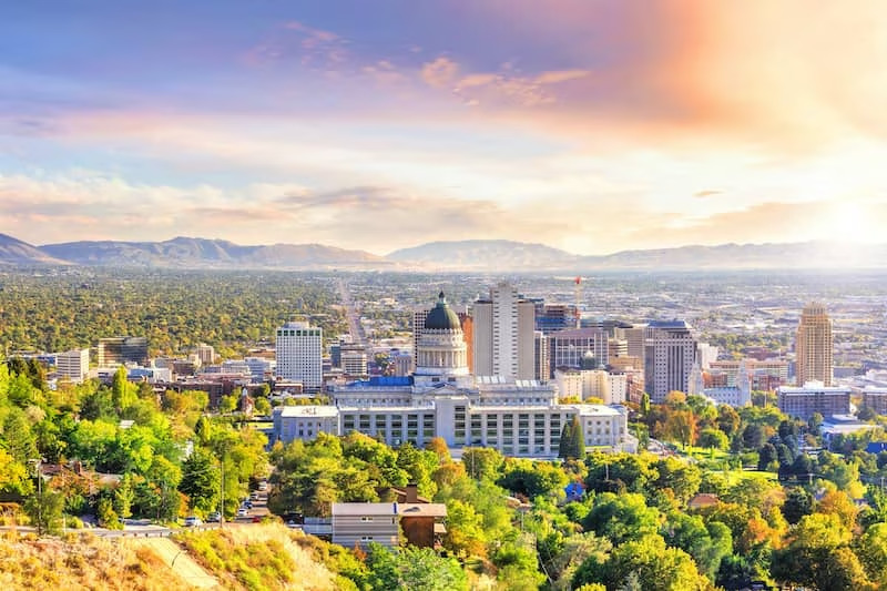 Aerial view of Salt Lake City, Utah