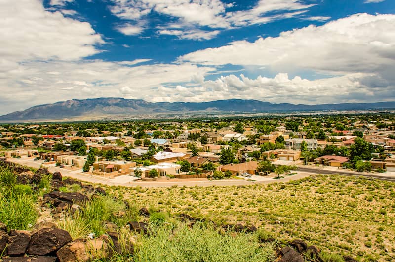 RHB Assets From IGX: Aerial view of El Centro, California, showcasing a desert landscape and city streets.