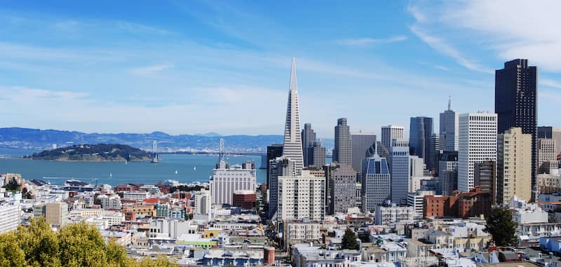 RHB Assets From IGX: Aerial view of San Francisco, California, featuring iconic landmarks and cityscape.