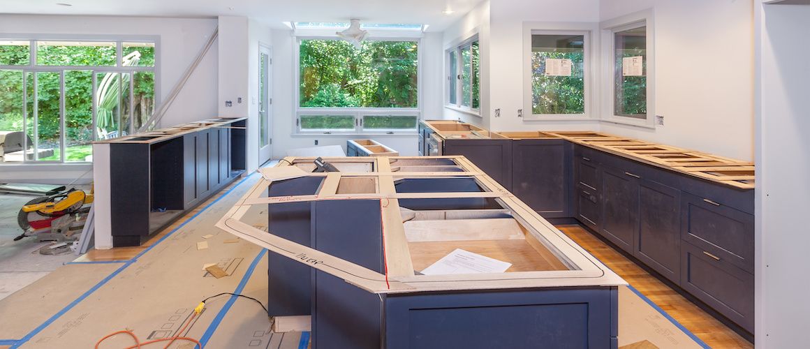 A kitchen under construction, indicating a renovation or remodeling project.