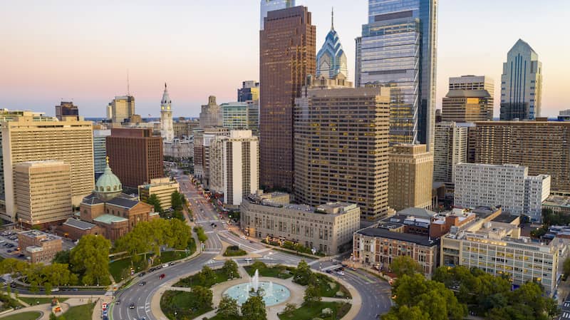 RHB Assets From IGX: A view of Philadelphia, Pennsylvania, with the skyline visible in the background.