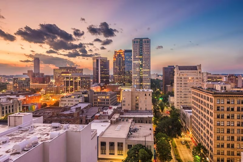 Cityscape of Birmingham, Alabama.